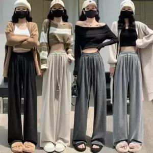[하프클럽/]기모 안감 허리밴딩 와이드 팬츠 여성 겨울 루즈핏 바지