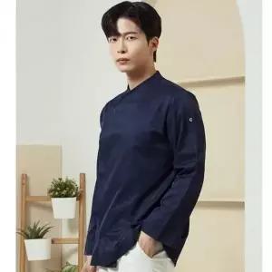 [하프클럽/]네이비 크로스넥 주방 가운 위생복 쉐프웨어 주방장 유니폼 넥
