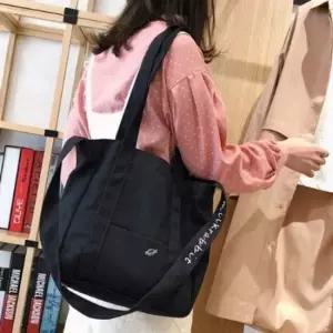 캔버스 숄더 크로스 레터링 에코백 기본 무지 데일리 핸드백