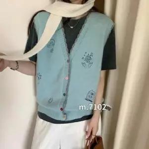 니트 여성용 가을 러블리 카디건 브이넥 조끼 나시 톱 다올3