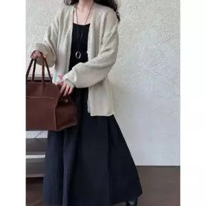 여성용 캐주얼 가을 니트 울 러블리 카디건 브이넥 스웨터 다올3