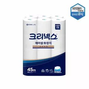 크리넥스 에어셀 물에 잘 녹는 프리미엄 화장지 45m 24롤 45090 피톤치드향