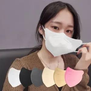 국산 귀편한 새부리형 얇은 컬러 마스크 KF94 대형 100매 숨편한 황사방역 여름용