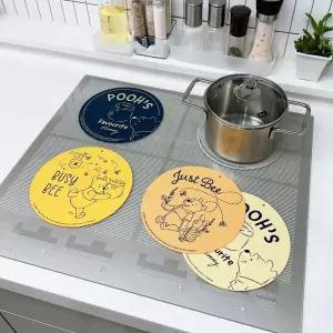 디즈니 캐릭터 인덕션 보호 매트 스크래치 방지 냄비받침 국내산 실리콘 20cm 깔개 패드 2개