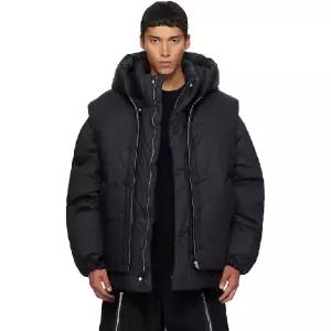 Mordecai 블랙 더블 레이어드 다운 재킷 252389M178005