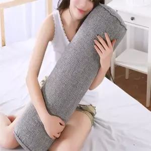 올마켓 등받이 쿠션 면마 원통 쿠션