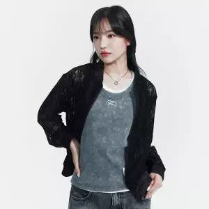 [런칭가 12만9천원] 피플오브더월드 시어 레이스 블루종 자켓
