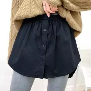 페이크 레이어드 셔츠 밑단 허리밴딩 이너스커트 엉덩이 가리개
