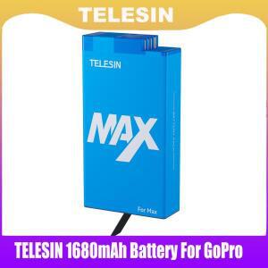 GoPro Max 충전식 리튬 배터리 용 TELESIN 1680mAh 360 파노라마  카메라 액세서리