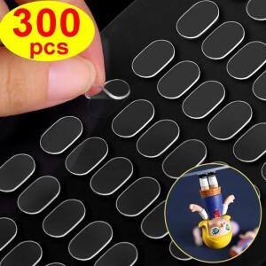 100/300pcs 블라인드 박스 풍경 인형 발 고정 접착제 투명 원활한 패치에 대 한 양면 접착제 패드 접착 스