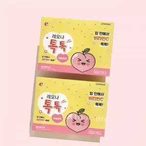 경남제약 레모나톡톡 비타민C 아연 칼슘 복숭아맛 키즈 어린이 영양제 2박스 (200포) 4451523