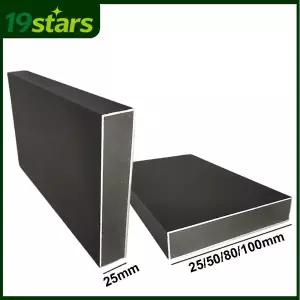 호환  폭 25mm 알루미늄 합금 사각 파이프 높이 25 50 80 100mm 검정색 직사각형 알루미늄 튜브 25x25x50x8