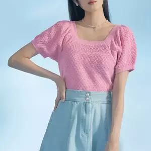 [로엠] 스퀘어넥 볼륨 스웨터 (RMKAD37RT1-T)
