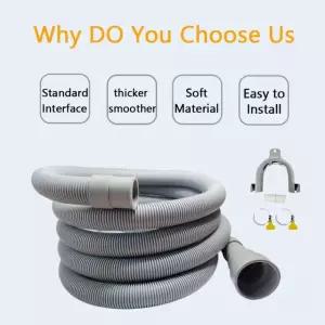 골판지 파이프 연장 어댑터 호스 클램프를 포함한 1PC 키트 식기 세척기 세탁기 배수 Outlet Hose 1 5M