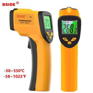 BSIDE 디지털 적외선 온도계 550 ℃ 비접촉 레이저 고온계 휴대용 LCD 산업용 실외 총