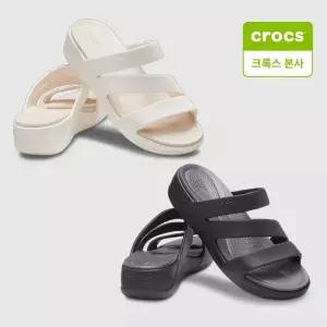 [크록스][크록스 본사] 크록스 보카 스트래피 웨지 우먼 207434 2종 택1