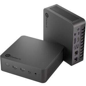 Getorli 미니 PC, 듀얼 LAN AMD Ryzen 7 PRO 8845HS 최대 5 1GHz , 미니 컴퓨터 32GB DDR5 1TB SSD, 미니 데스크톱 컴퓨터 4K 120Hz 디스플레이 /HDMI /Type-C /USB 포트 /RJ45 /WiFi 6 /BT5 3 홈 /오피스 /게임용