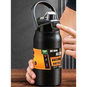 텀블러 800/1000/1200/1500ML 304 스테인레스 스틸 보온병 밀짚 열 머그컵 스포츠 진공 플라스크 냉온수