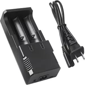DC 4.2V/1200mA 리튬 이온 스마트 배터리 충전기 2 슬롯 3.7V 26650 18650 16340 액세서리용 케이블 포함