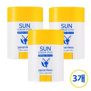 (3개) 르나르도 끈적임 백탁없는 선스틱 스틱형 선크림 자연유래성분 함유 UV 자외선차단 SPF50+ PA++++