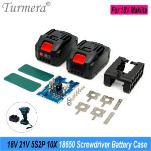 건전지케이스 TURMERA 18V 21V 스크루 드라이버 배터리 50A 5S 20V 니켈 케이스 전기 10X 100ABMS 교체 5S2P 용접 18650 MAX 드릴 홀더