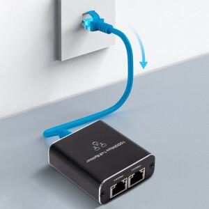 LAN 분배기 1:2 USB 전원 케이블 포함 RJ45 이더넷 커플러 고속 네트워크 (PC, 노트북, TV 박스, 라우터용