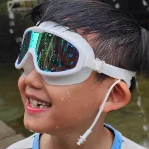 귀마개 일체형 미러고글 물안경 화이트 와이드 고글 WFHOV2V