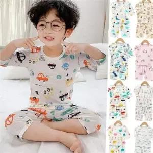 아동 7부 실내복 유아 7부 실내복 어린이 상하 면실 여름 잠옷 WFO82KP