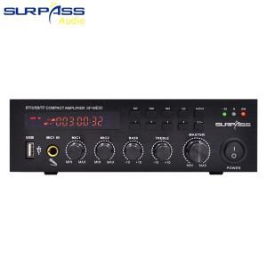 미니 데스크탑 블루투스 믹서 앰프 60W 무선 오디오 파워 앰프리파이어 100V 70V 4-16옴 USB TF 카드 디지