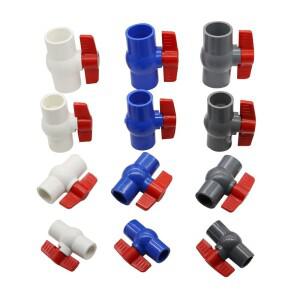 내경 20253240mm PVC 볼 밸브 3 색 옵션 슬립 배관 플라스틱 수리 커넥터 파이프 스위치