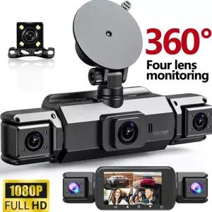 4채널 360도 블랙박스 자동차 카메라 블랙 박스 28G 전면 왼쪽 오른쪽 후면보기 DVR 비디오 G센서 24H 주차