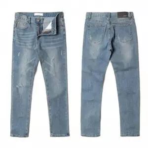 TBZ KING 남자청바지 데일리 데미지 일자핏 연청바지 WFMP90T