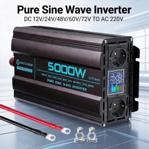 순수 정현파 인버터 12V 220V 24V 1000W DC-AC 전력 변환기 충전기 차량용 태양광