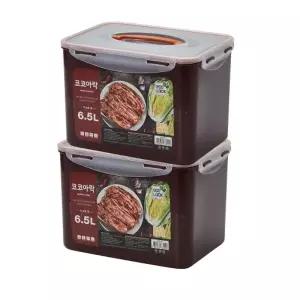 (생담) 코코아락 진공 다용도 김치통 1+1 김장 보관 밀폐용기 6.5L
