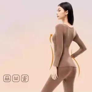 브라운 슬림핏 내복 겨울 이너웨어 여성 언더웨어 상하세트 WFO4RYI