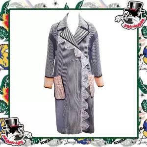 [곽현주컬렉션] CAT SERIES BLACK STRIPE BOXY COAT