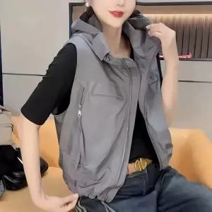 여성 바람막이조끼 여름 베스트 등산 아노락 바스락 얇은 레이어드 엄마옷 중년