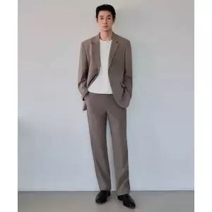 무신사 스탠다드 쿨탠다드 세미 와이드 히든 밴딩 슬랙스 더스티 베이지