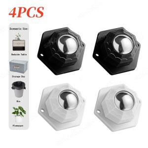 손수레바퀴 4PCS 가구 캐스터 바퀴 풀리 스틸 휠 360 회전 나일론
