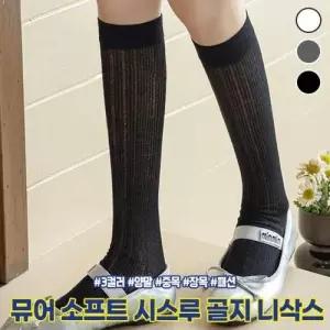 소프트 시스루 골지 니삭스 양말 중목 장목 유니크 발레코어