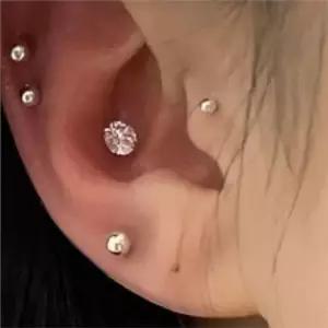 큐빅 피어싱 여성 큐빅 귀걸이 작은 데일리 0.8mm 기본 심플 고정형 WFOAMC3
