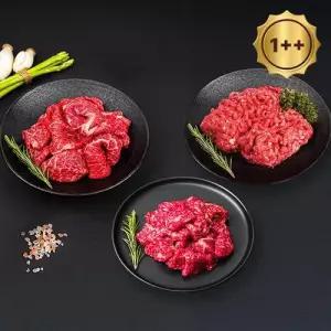 1++등급(7이상) 투뿔 한우 600g (불고기/국거리/다짐육/각200g)