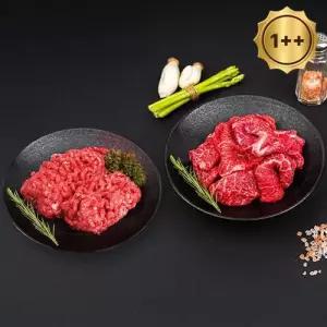 1++등급(7이상) 투뿔 한우 600g (다짐육200g2팩/불고기200g1팩)