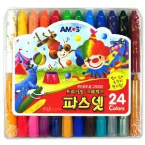 크레파스 24색 아모스 파스넷