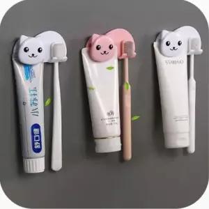 벽걸이 욕실 칫솔 치약 홀더 걸이 고양이 거치대 WFNAKZ8
