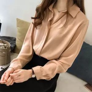 여자셔츠 데이트 신상 봄 블라우스코디 루즈핏 쉬폰 블랙 FREE