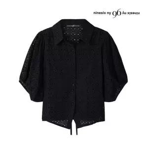 나인식스뉴욕 정상가 79000원 | 나시 세트 허리 끈 펀칭 반팔 블라우스 NO2BA035L0