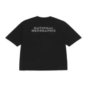 내셔널지오그래픽 N262UTS250 크라즈 백그래픽 세미오버핏 반팔 티셔츠 BLACK