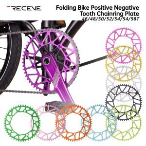 RECEVE 130BCD 접이식 자전거 체인링 46/48/50/52/54/56/58T 포지티브 네거티브 톱니 싱글 크랭크셋 플레이