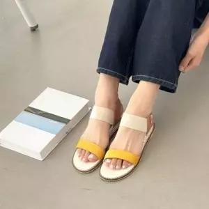 투스트랩 캐주얼 슬링백 플랫 샌들 여성슈즈 6SS WFOB13J